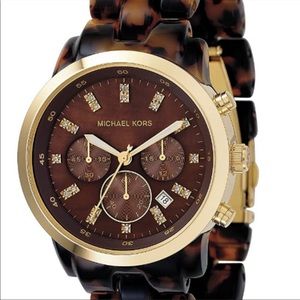 Michael Kors tortoise shell watch.